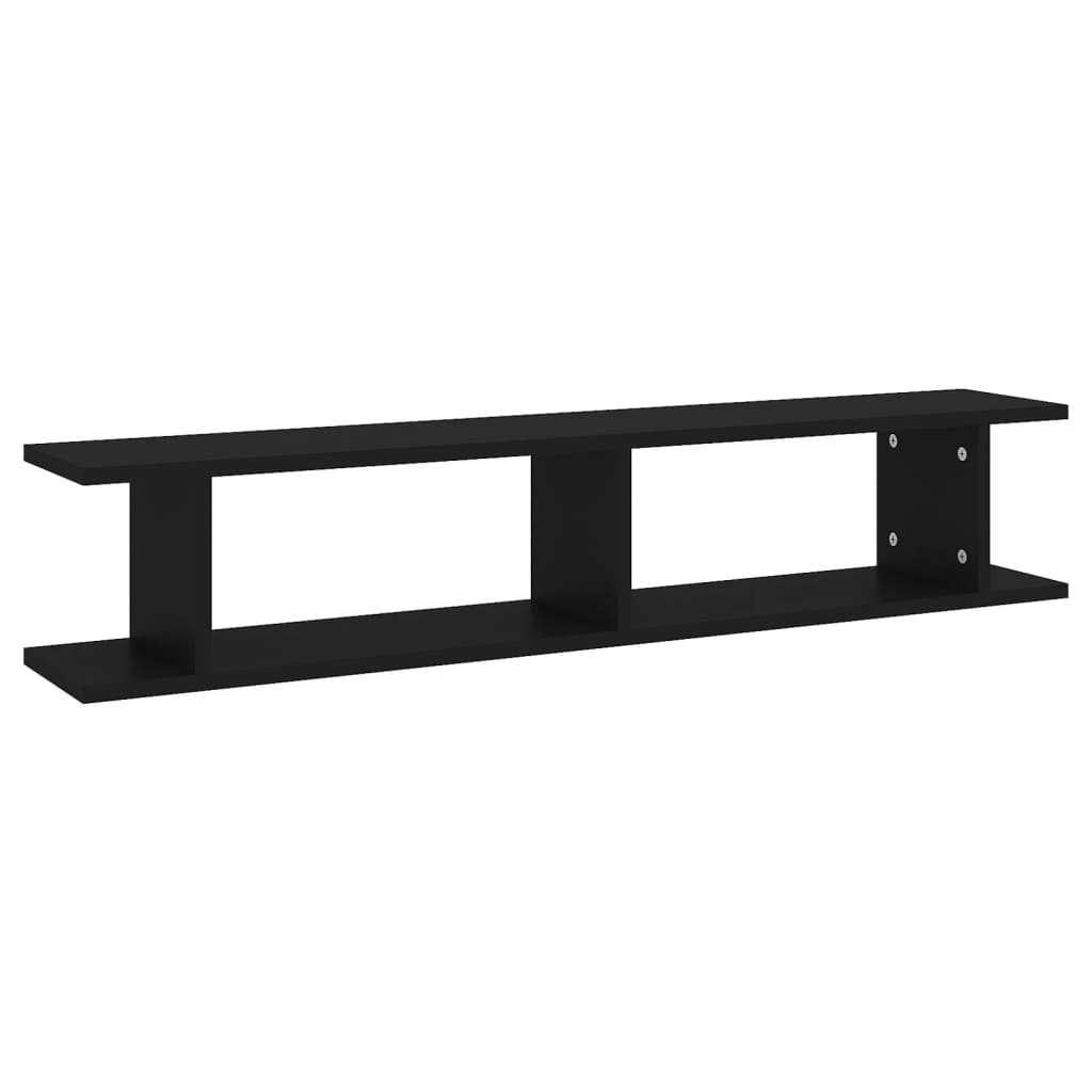 vidaXL Étagères murales 2 pcs Noir 105x18x20 cm Bois d'ingénierie