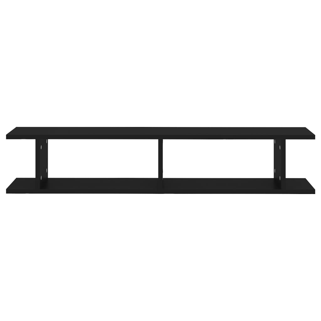 vidaXL Étagères murales 2 pcs Noir 105x18x20 cm Bois d'ingénierie