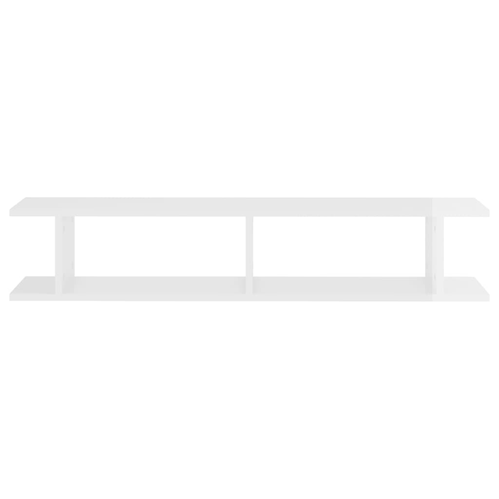 vidaXL Étagères murales 2 pcs Blanc brillant 105x18x20 cm Aggloméré