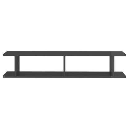 vidaXL Wandregale 2 Stk. Hochglanz-Grau 105x18x20 cm Holzwerkstoff