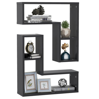 vidaXL Étagères murales 2 pcs Gris 50x15x50 cm Bois d'ingénierie