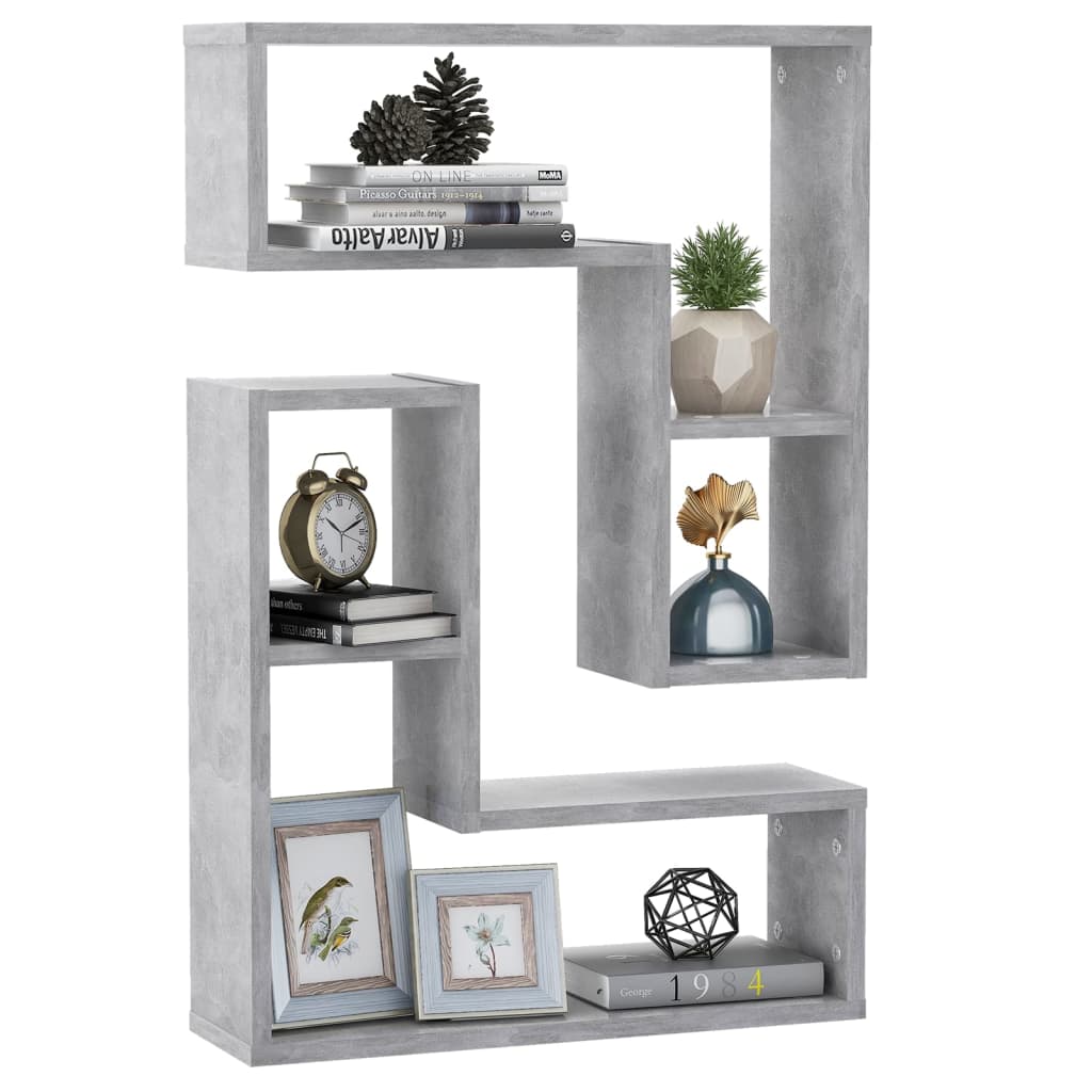 vidaXL Étagères murales 2 pcs Gris béton 50x15x50 cm Bois d'ingénierie