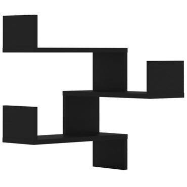 vidaXL Wand-Eckregale 2 Stk. Schwarz 40x40x50 cm Holzwerkstoff