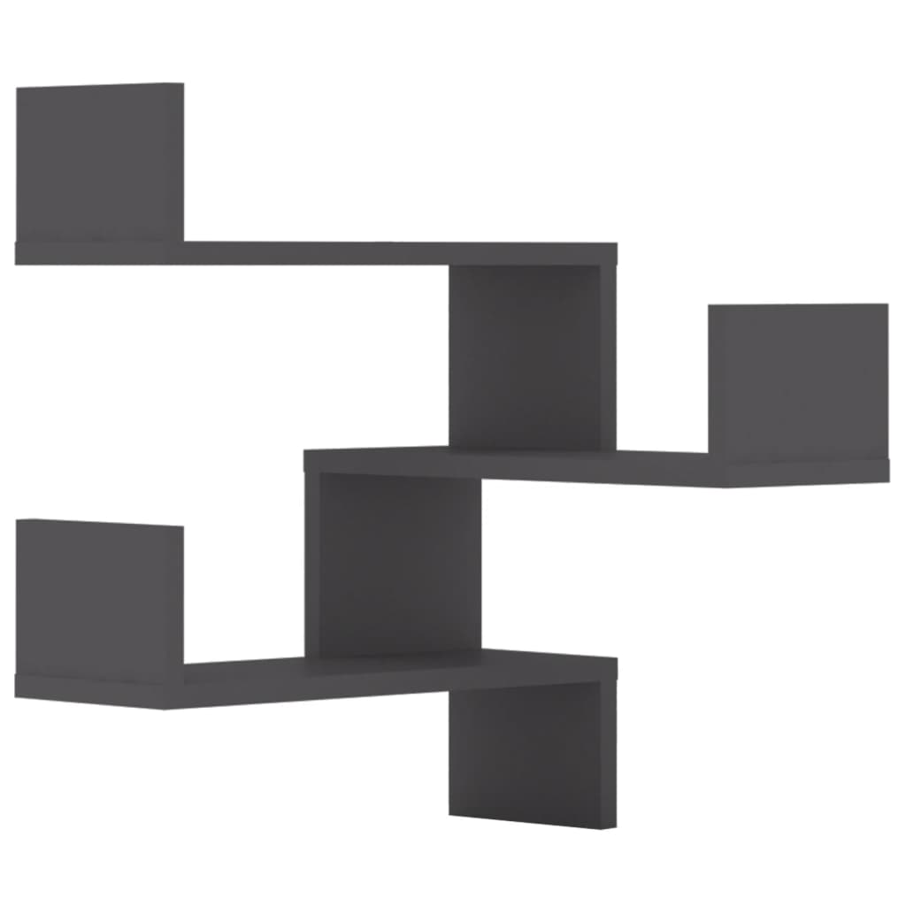 vidaXL Wand-Eckregale 2 Stk. Grau 40x40x50 cm Holzwerkstoff