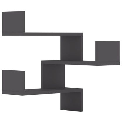 vidaXL Wand-Eckregale 2 Stk. Grau 40x40x50 cm Holzwerkstoff