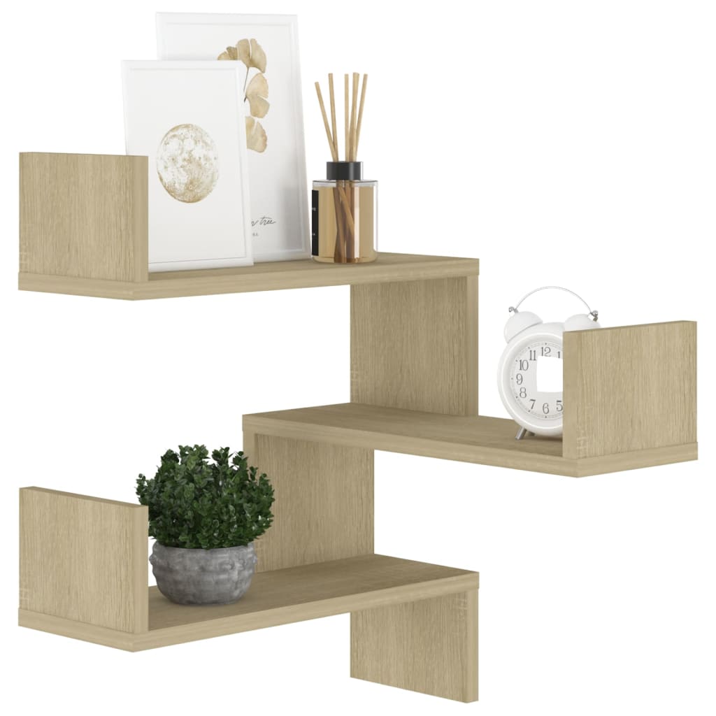 vidaXL Wand-Eckregal Sonoma-Eiche 40x40x50 cm Holzwerkstoff