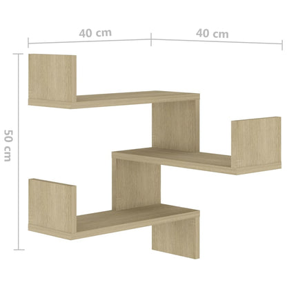 vidaXL Wand-Eckregal Sonoma-Eiche 40x40x50 cm Holzwerkstoff