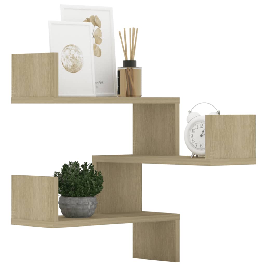 vidaXL Wand-Eckregale 2 Stk. Sonoma-Eiche 40x40x50 cm Holzwerkstoff