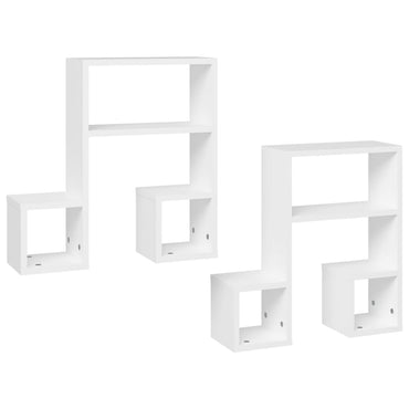 vidaXL Étagères murales 2 pcs Blanc 50x15x50 cm Bois d'ingénierie