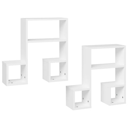 vidaXL Étagères murales 2 pcs Blanc 50x15x50 cm Bois d'ingénierie