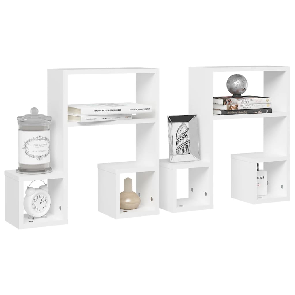 vidaXL Étagères murales 2 pcs Blanc 50x15x50 cm Bois d'ingénierie