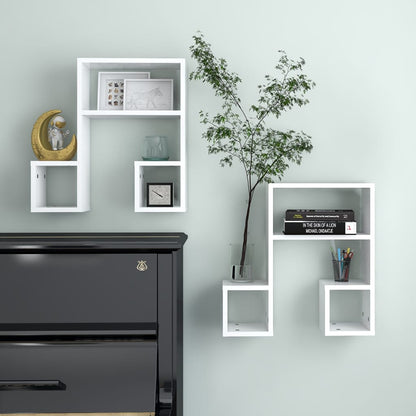 vidaXL Étagères murales 2 pcs Blanc 50x15x50 cm Bois d'ingénierie