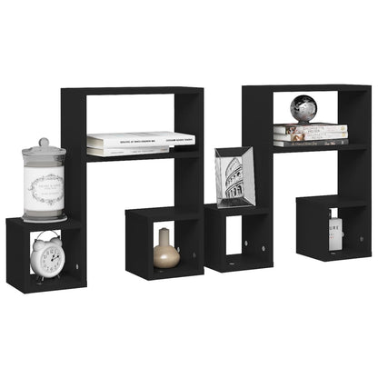 vidaXL Étagères murales 2 pcs Noir 50x15x50 cm Bois d'ingénierie