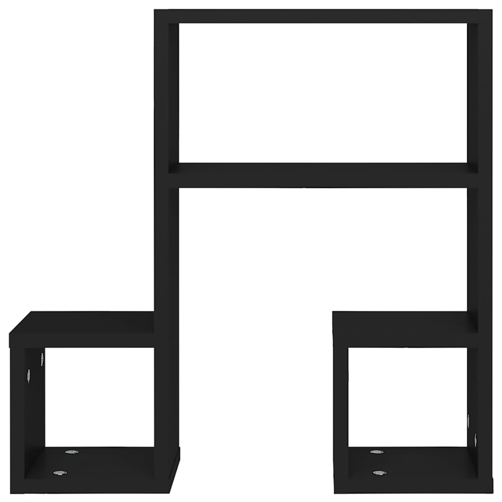 vidaXL Étagères murales 2 pcs Noir 50x15x50 cm Bois d'ingénierie