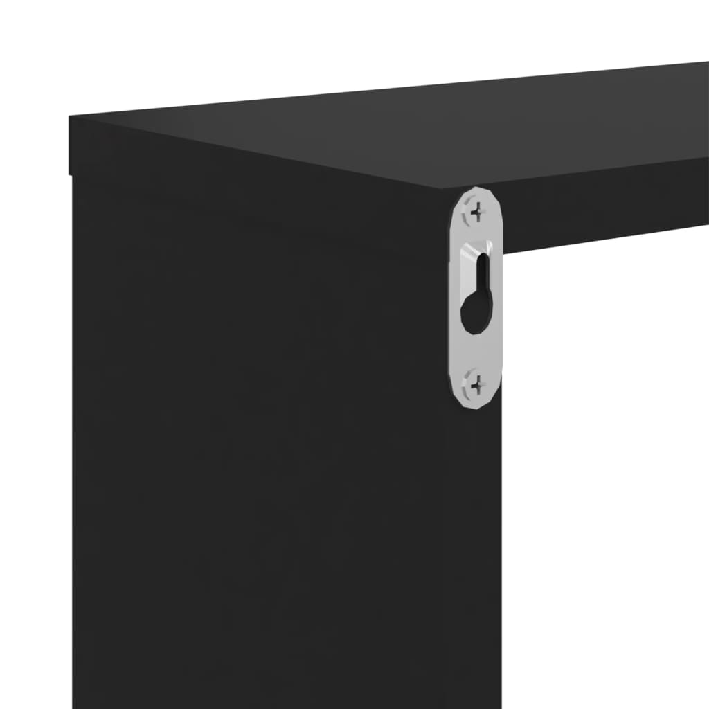 vidaXL Étagères murales 2 pcs Noir 50x15x50 cm Bois d'ingénierie