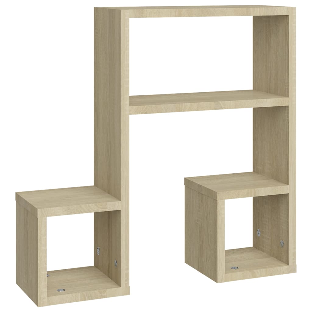 vidaXL Étagères murales 2 pcs Chêne Sonoma 50x15x50 cm Bois d'ingénierie