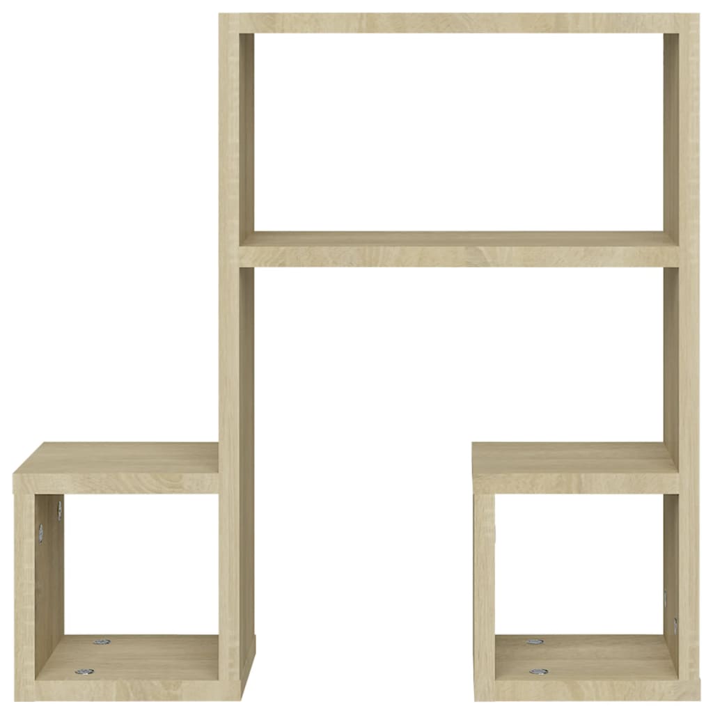 vidaXL Étagères murales 2 pcs Chêne Sonoma 50x15x50 cm Bois d'ingénierie