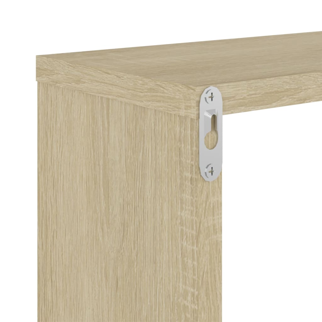 vidaXL Étagères murales 2 pcs Chêne Sonoma 50x15x50 cm Bois d'ingénierie
