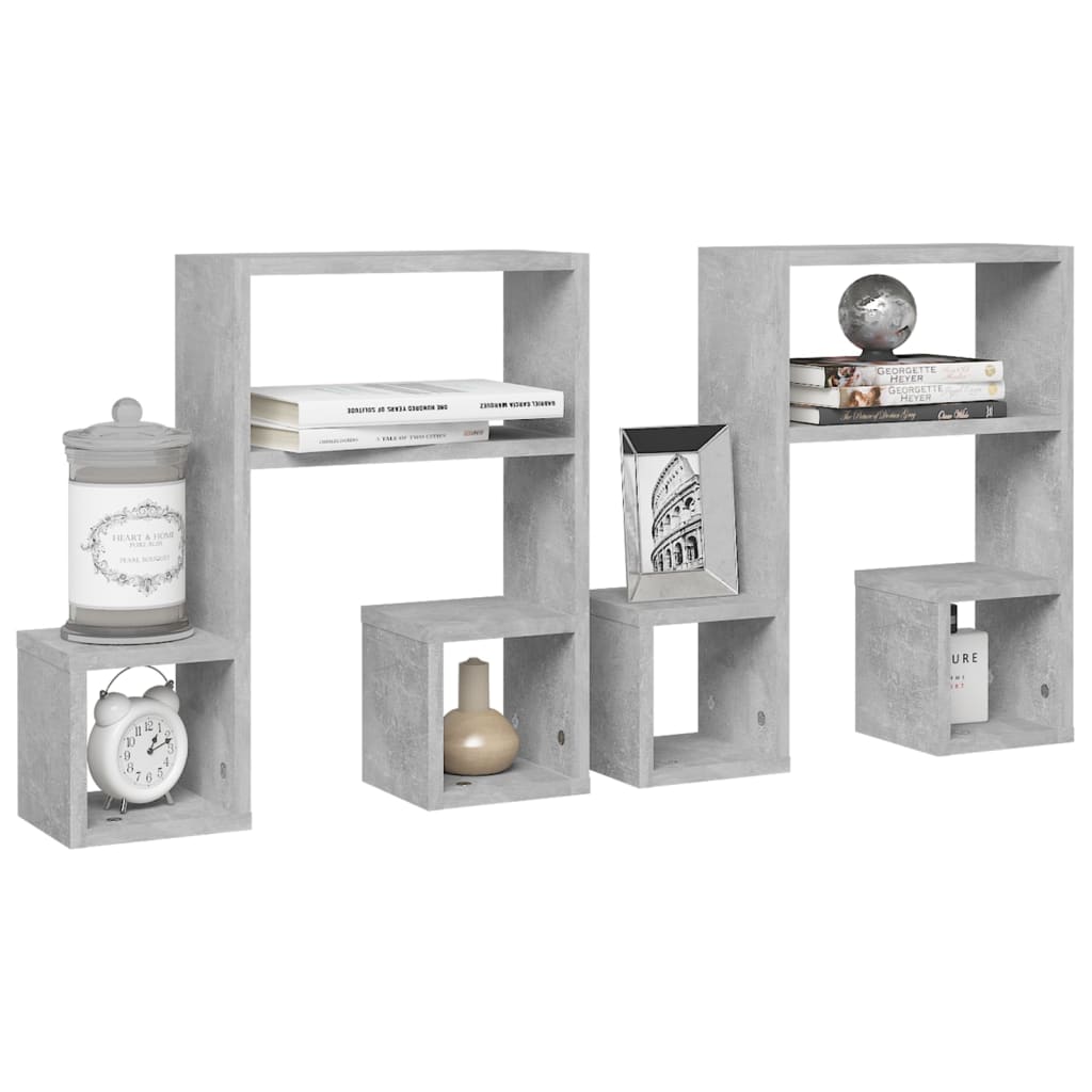 vidaXL Étagères murales 2 pcs Gris béton 50x15x50 cm Bois d'ingénierie