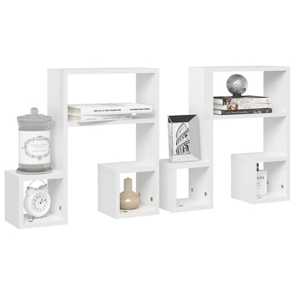 vidaXL Étagères murales 2 pcs Blanc brillant 50x15x50 cm Bois d'ingénierie
