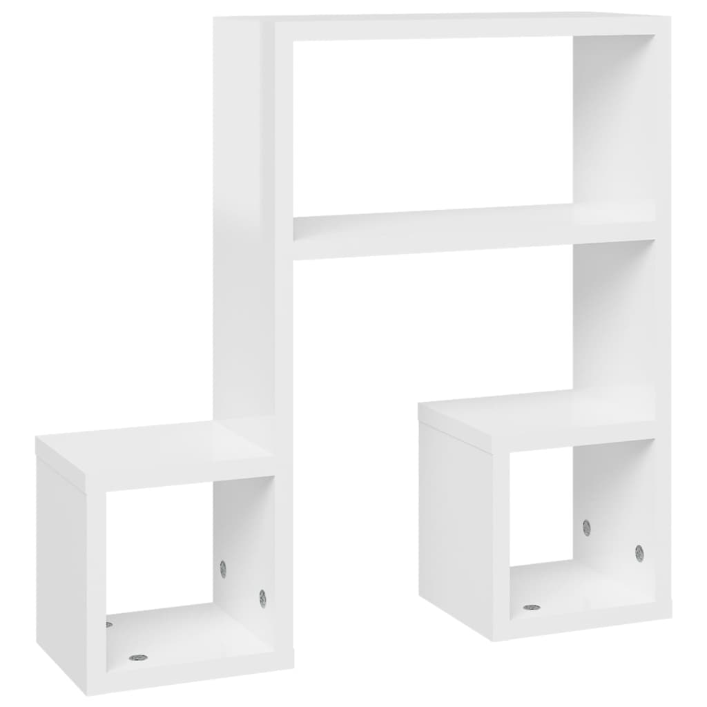 vidaXL Étagères murales 2 pcs Blanc brillant 50x15x50 cm Bois d'ingénierie