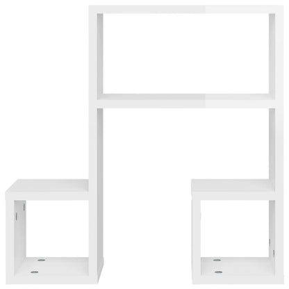 vidaXL Étagères murales 2 pcs Blanc brillant 50x15x50 cm Bois d'ingénierie