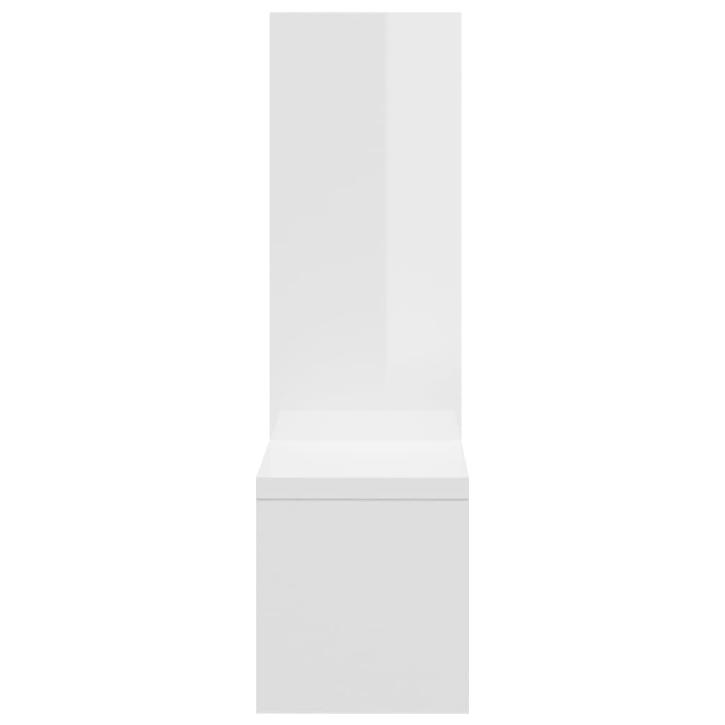 vidaXL Étagères murales 2 pcs Blanc brillant 50x15x50 cm Bois d'ingénierie
