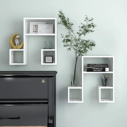 vidaXL Étagères murales 2 pcs Blanc brillant 50x15x50 cm Bois d'ingénierie