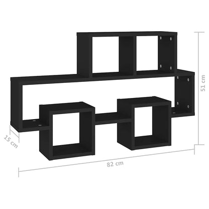vidaXL Étagère murale en forme de voiture Noir 82x15x51 cm Bois d'ingénierie
