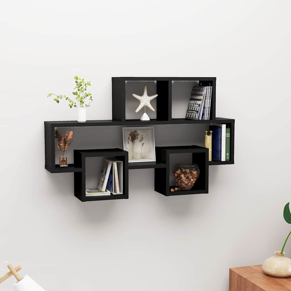 vidaXL Étagère murale en forme de voiture Noir 82x15x51 cm Bois d'ingénierie