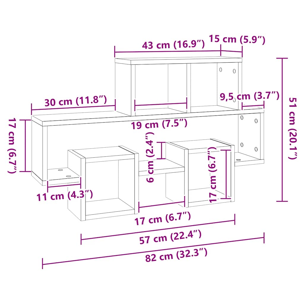 vidaXL Étagère murale en forme de voiture gris 82x15x51 cm bois d'ingénierie
