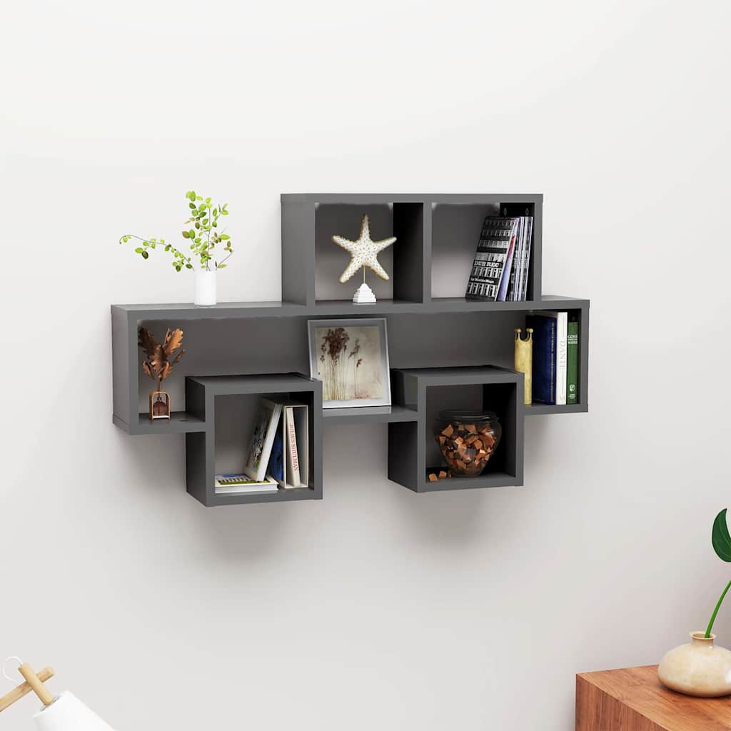 vidaXL Étagère murale en forme de voiture gris 82x15x51 cm bois d'ingénierie