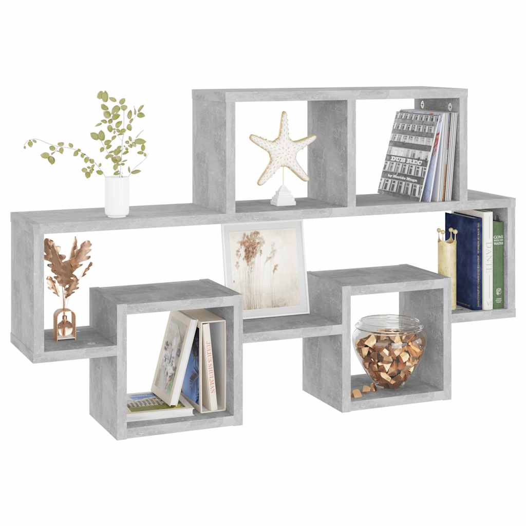 vidaXL Étagère murale en forme de voiture gris béton 82x15x51 cm Bois d'ingénierie