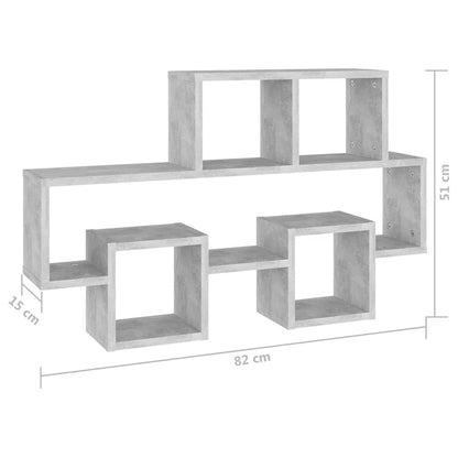 vidaXL Étagère murale en forme de voiture gris béton 82x15x51 cm Bois d'ingénierie