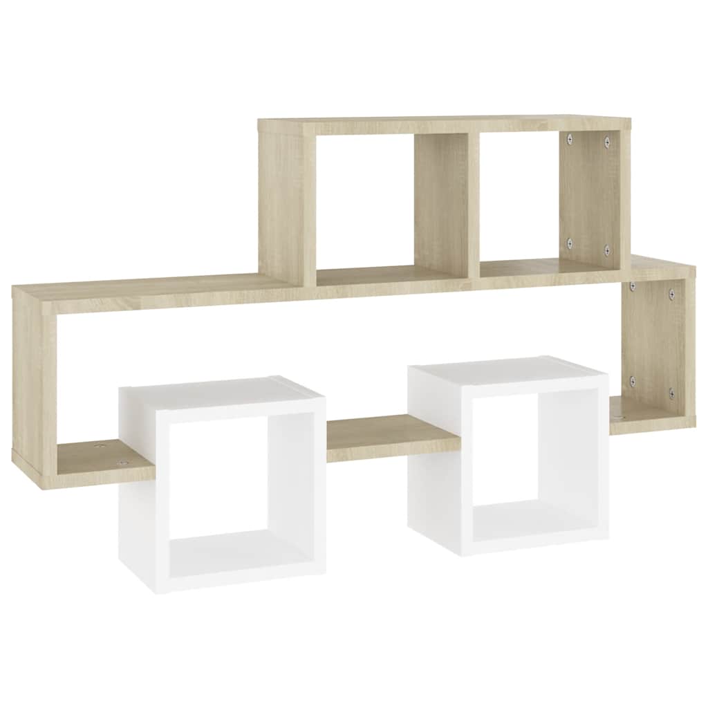 vidaXL Étagère murale voiture Blanc Chêne Sonoma 82x15x51 cm Bois d'ingénierie