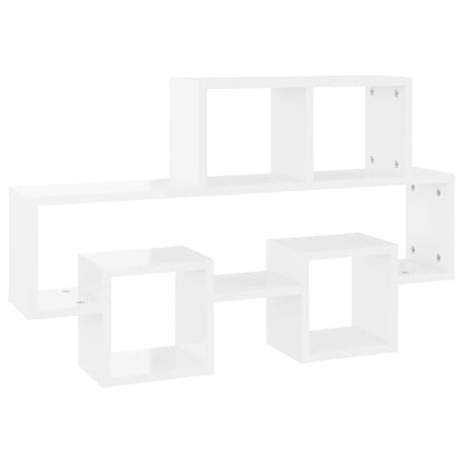 vidaXL Étagère murale en forme de voiture Blanc brillant 82x15x51 cm Bois d'ingénierie