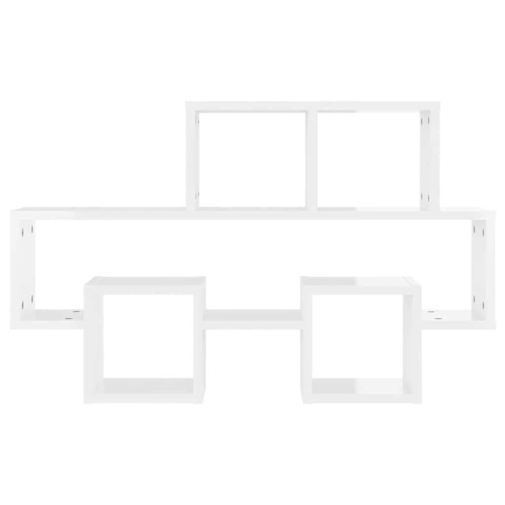 vidaXL Étagère murale en forme de voiture Blanc brillant 82x15x51 cm Bois d'ingénierie