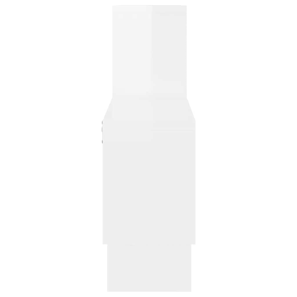 vidaXL Étagère murale en forme de voiture Blanc brillant 82x15x51 cm Bois d'ingénierie