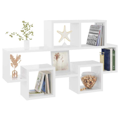 vidaXL Étagère murale en forme de voiture Blanc brillant 82x15x51 cm Bois d'ingénierie