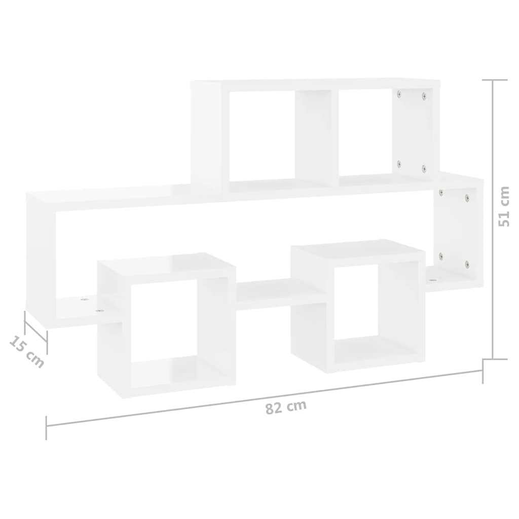 vidaXL Étagère murale en forme de voiture Blanc brillant 82x15x51 cm Bois d'ingénierie