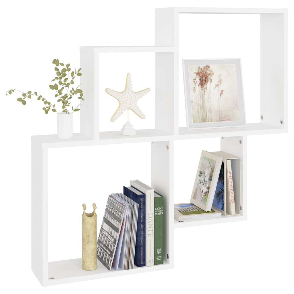 vidaXL Étagère à casiers Blanc 80x15x78,5 cm Bois d'ingénierie