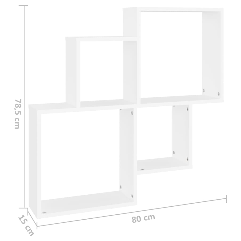 vidaXL Étagère à casiers Blanc 80x15x78,5 cm Bois d'ingénierie
