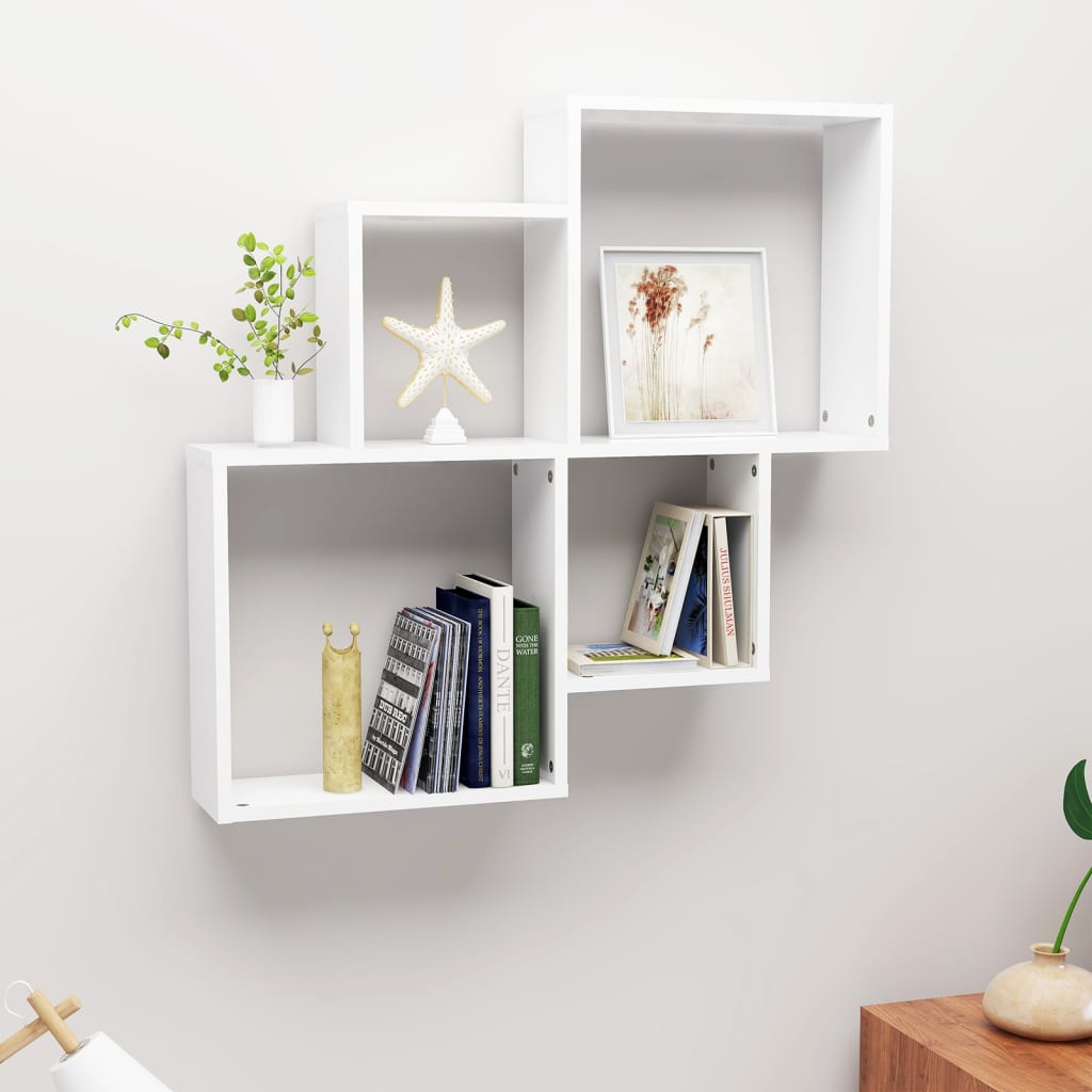 vidaXL Étagère à casiers Blanc 80x15x78,5 cm Bois d'ingénierie