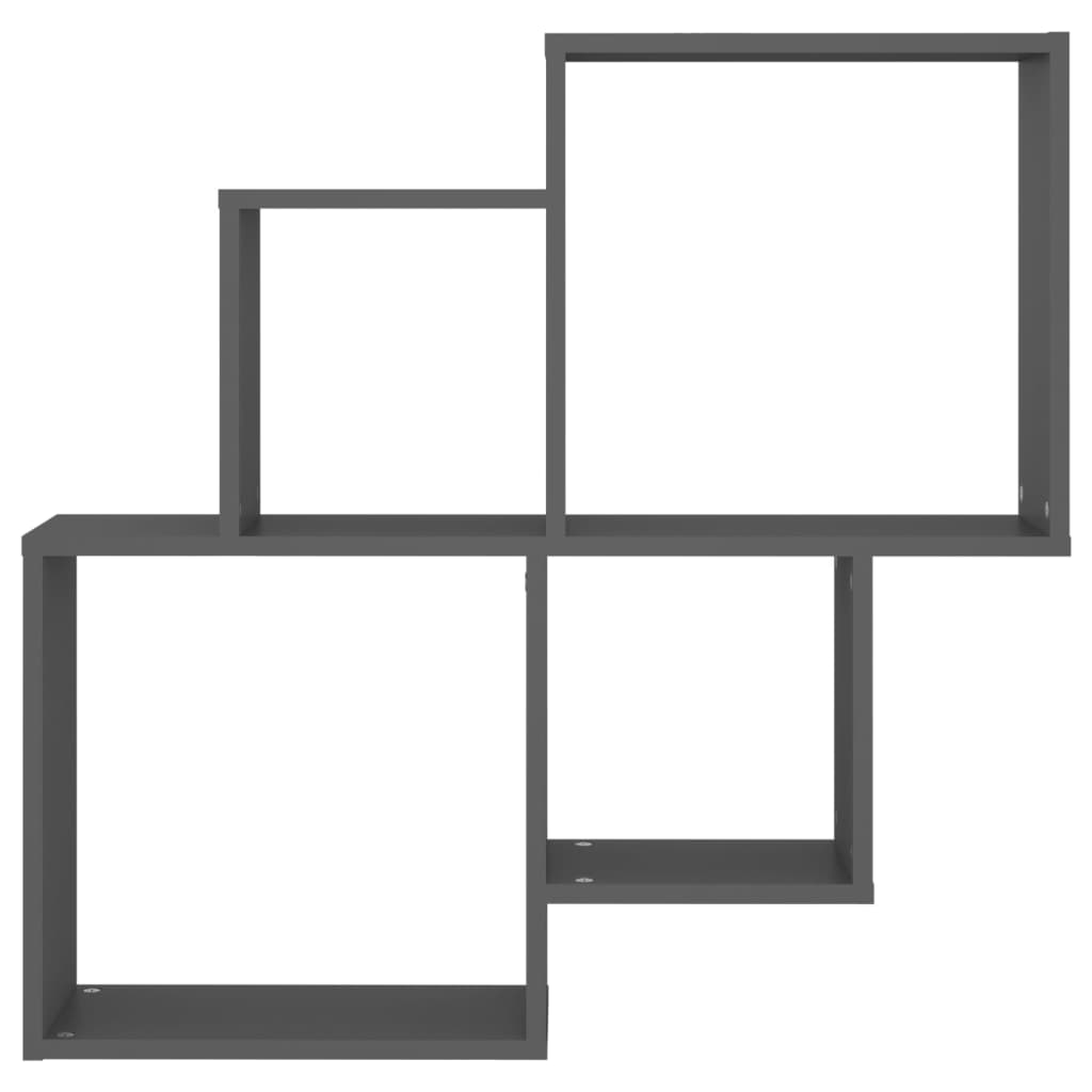 vidaXL Étagère cube Gris 80x15x78,5 cm Bois d'ingénierie