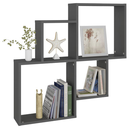 vidaXL Étagère cube Gris 80x15x78,5 cm Bois d'ingénierie