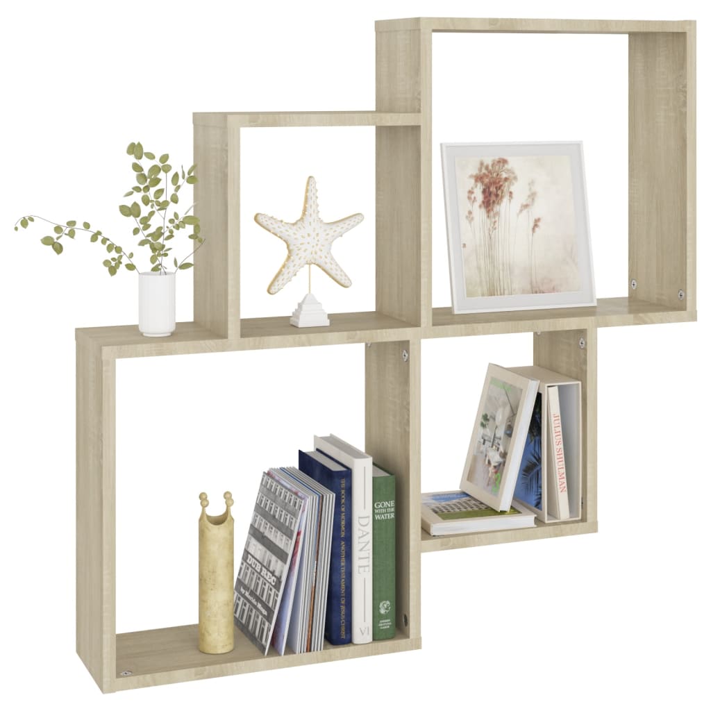 vidaXL Étagère cube Chêne Sonoma 80x15x78,5 cm Bois d'ingénierie