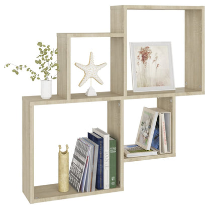vidaXL Étagère cube Chêne Sonoma 80x15x78,5 cm Bois d'ingénierie
