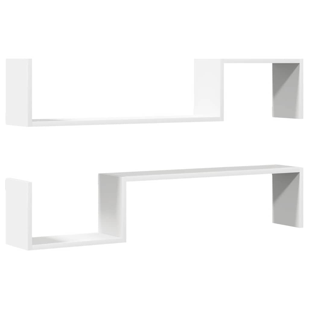 vidaXL Wandregale 2 Stk. Weiß 100x15x20 cm Holzwerkstoff