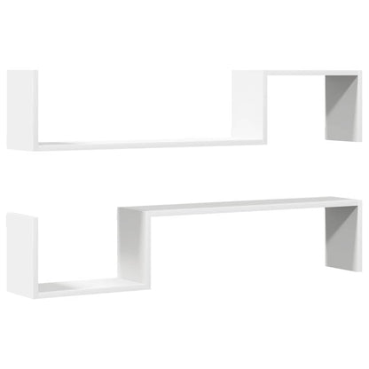 vidaXL Wandregale 2 Stk. Weiß 100x15x20 cm Holzwerkstoff