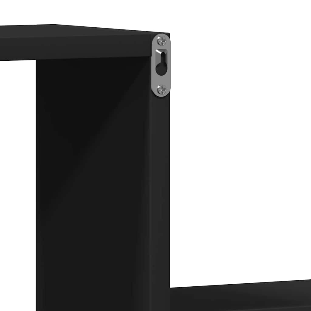vidaXL Wandregale 2 Stk. Schwarz 100x15x20 cm Holzwerkstoff